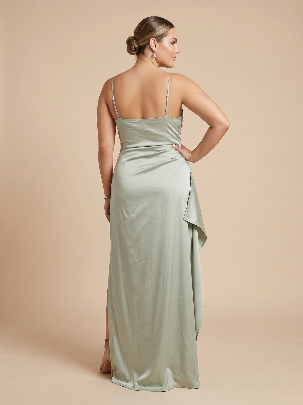 Babyboo Satin Halterneck Maxi Dress - Size Large