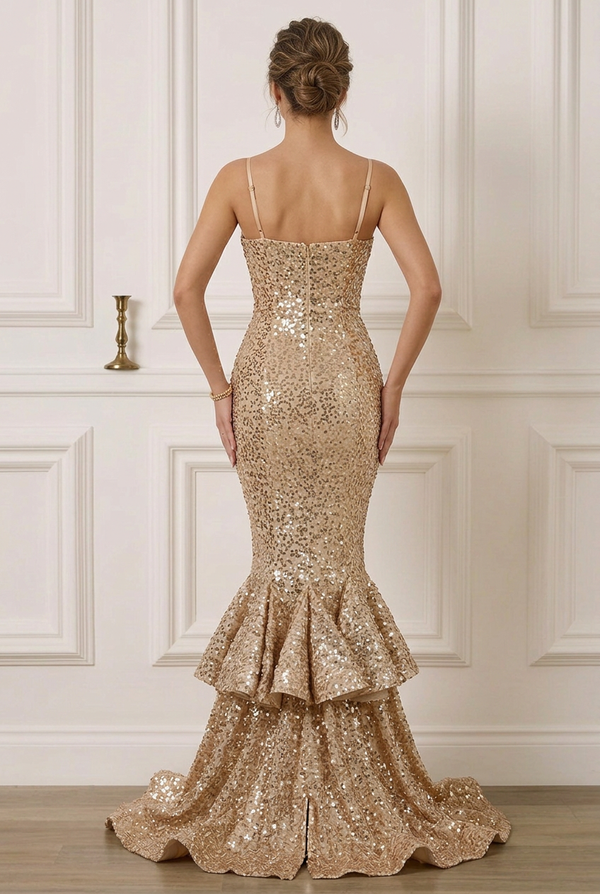 SEQUIN Mermaid Maxi Dress - Size 8