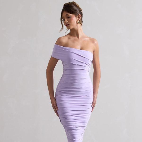 CLUB L LONDON Remember me Ruched midi dress - Lilac