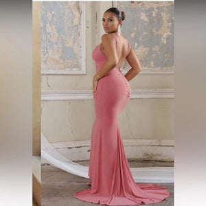 CLUB L LONDON Irreplaceable Blush Pink Fishtail Maxi Dress.