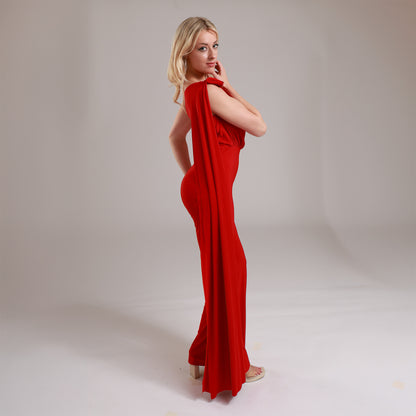 Red wide leg Jumpsuit
