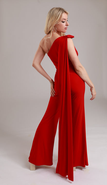 Red wide leg Jumpsuit