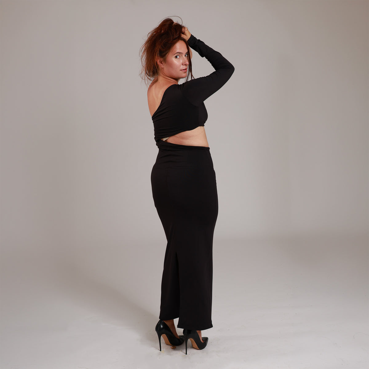 Long Black Cut Out Dress