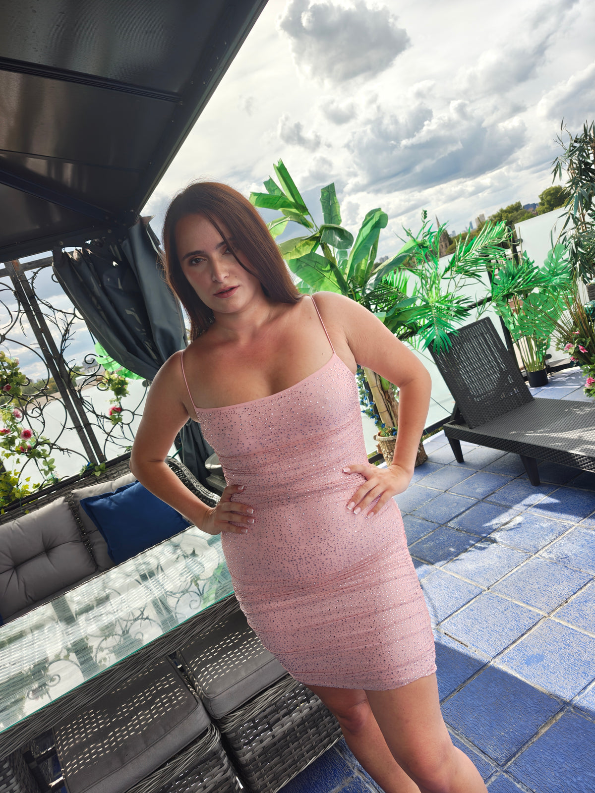 Pink Sparkly Mini Dress
