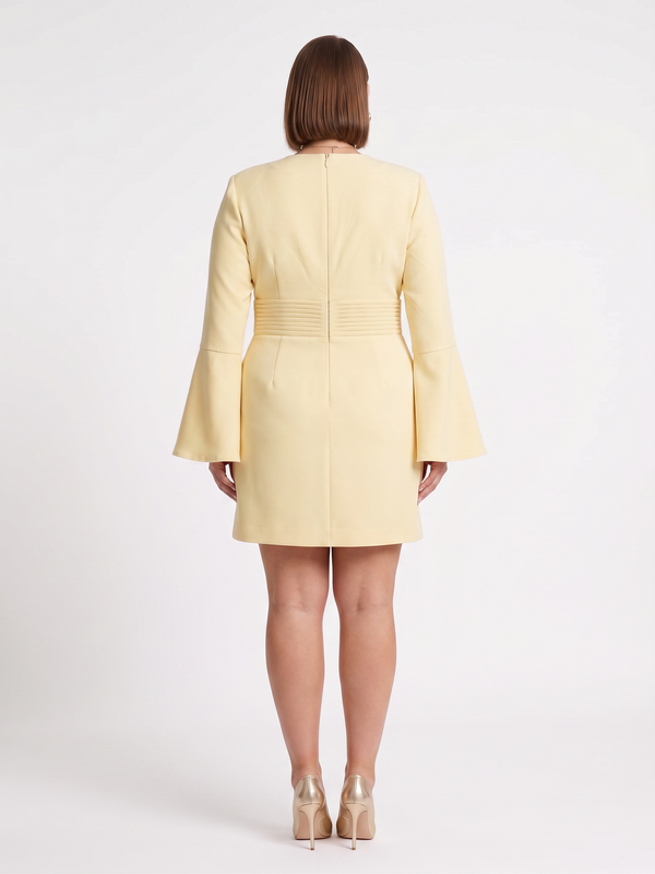 Lavish Alice LARA Fluted Sleeve Micro Shell Button Mini Dress- Size 16