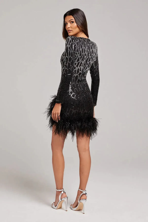 NADINE MERABI Lexi Black Mini Dress