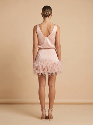 Nadine Merabi Feather Skirt and Vest Co-ord - Size 10