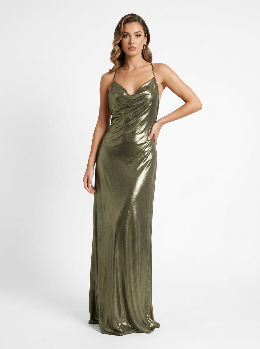 RAT & BOA Venus Bronze  Maxi Dress - Size Medium