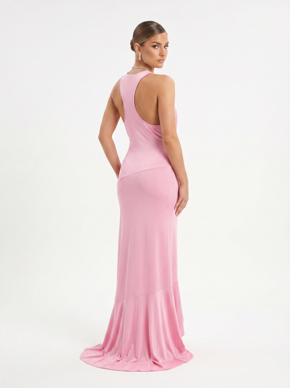 RAT & BOA Blush Pink Cowl Neck Maxi Dress - Size XL