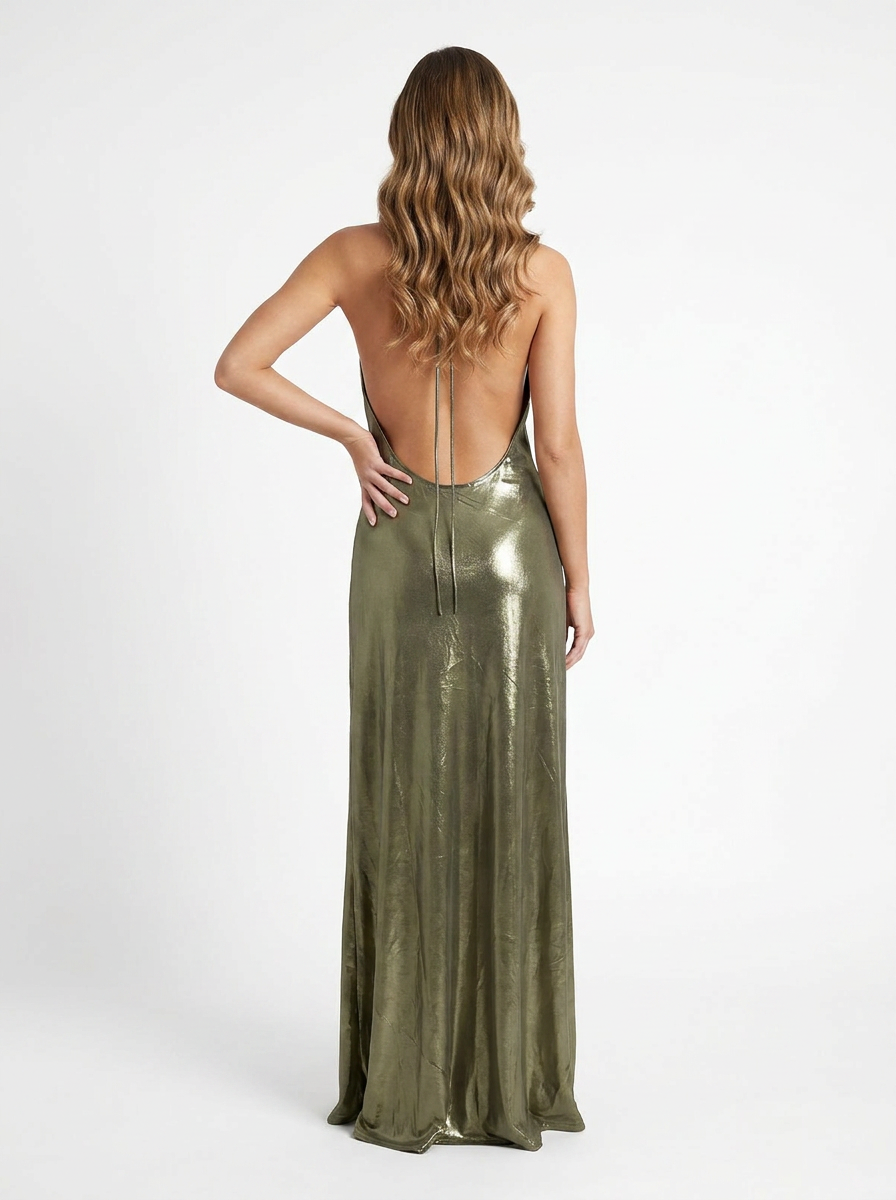 RAT & BOA Venus Bronze  Maxi Dress - Size Medium