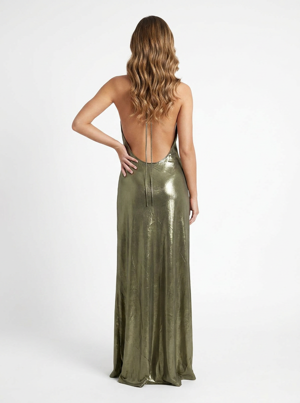 RAT & BOA Venus Bronze  Maxi Dress - Size Medium
