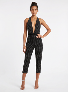 Sorelle Diamante Halterneck Capri Jumpsuit - Size 12