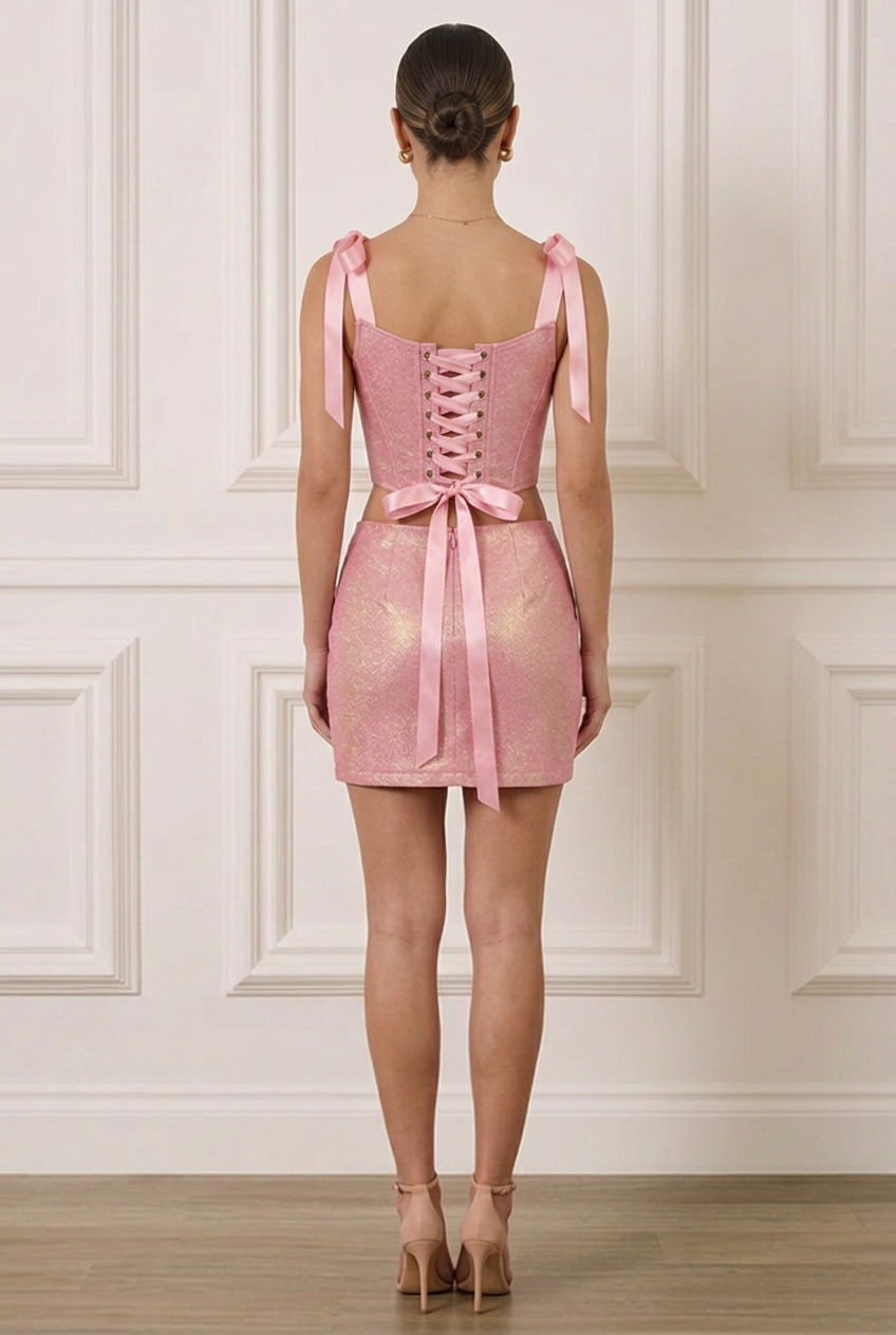 SUGAR THRILLZ Sparkle Corset Co-ord - Size Small