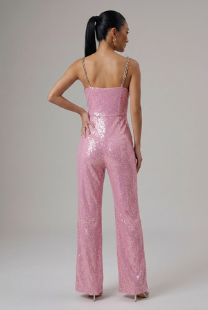 NADINE MERABI Tiffany Pink Jumpsuit - Size XS