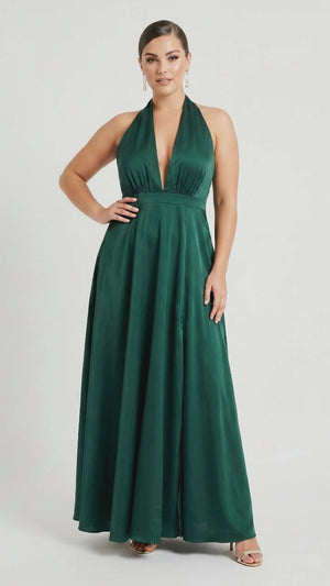Nadine Merabi Satin Maxi Dress - Size 16