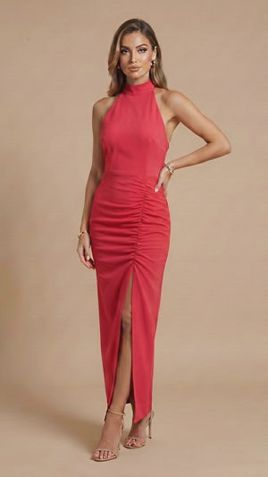 House of CB Halterneck Maxi Dress - Size Medium