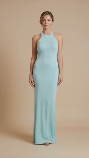 Meshki Knitted Maxi Halterneck Dress - Size Medium