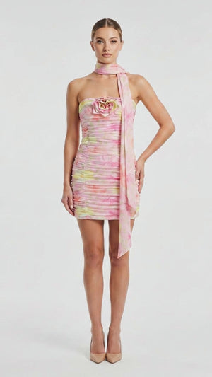 Love Shack Fancy Rosette Whisper Strapless Mini Dress - Size 10/12