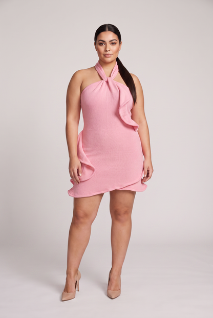 Caprice Halter Knit Mini Dress